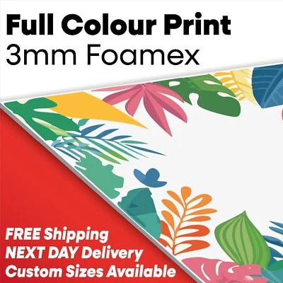 Bespoke Printed Rigid 3mm Foamex Board Sign - A0/A1/A2/A3/A4/A5 & Custom - Image 1 of 4