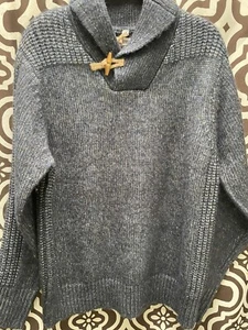 Suéter de mezcla de lana cuello chal Schott Tommy con palanca azul brezo - Imagen 1 de 5