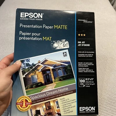 Epson Matte 8.5x11 Presentation Paper - 100 Sheets Ink Jet S041062 - Image 1 of 4