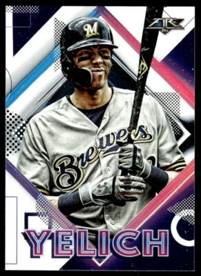 2020 Topps Fire #198 Christian Yelich Milwaukee Brewers Baseball - Image 1 of 2
