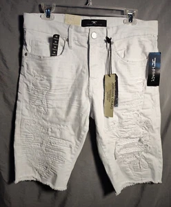Jordan Craig Legacy Edition Men's White Denim Shorts Distressed Waist 30 NWT - Picture 1 of 15