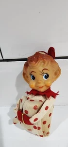 Vintage Christmas Knee Hugger Elf Pixie with Polka Dot Outfit - Picture 1 of 5