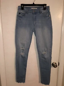KanCan Womens Skinny Jeans Size 9/28 Distressed Stretch Raw Hem light wash jeans - Picture 1 of 4