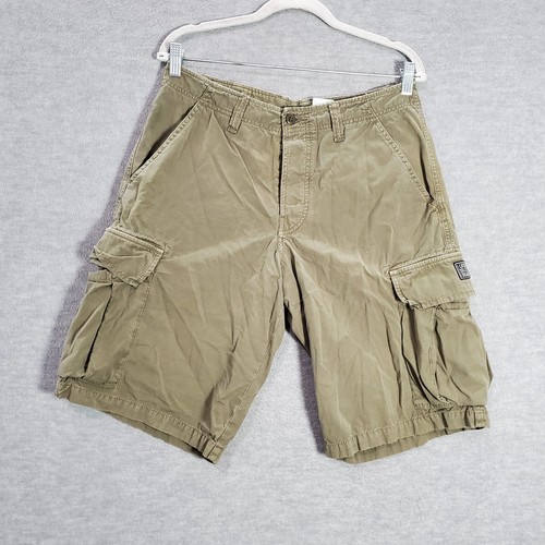 Lucky Brand Men Shorts 30 Green Cargo Ripstop Pockets Mid Rise 12