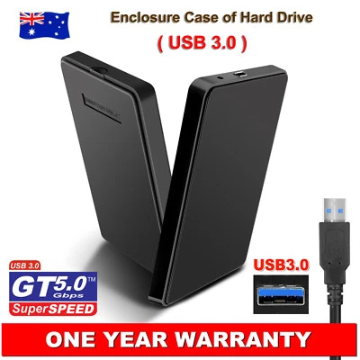 2.5" Sata Hard Drive Disk HDD External Enclosure Slim Case Screw Free USB 3.0 AU - Image 1 of 4