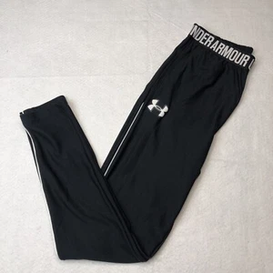 Under Armour Young Large Activewear Pants Black Front Pockets Loose Fit Heatgear - Picture 1 of 9