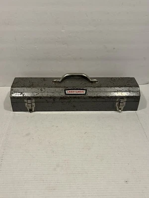 Vintage Craftsman Hip Roof Cantilever Tombstone Metal Tool Box Chest USA - Image 1 of 4