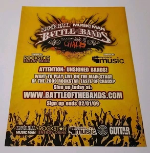 Ernie Ball Music Man Battle Of The Bands Ad - Picture 1 of 2