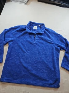 Tommy Bahama Mens XXL Blue Fleece Pullover Quarter Zip Lightweight Preppy - Picture 1 of 14