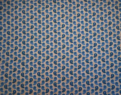 Репродукция ткани времен гражданской войны 2 ярда синий цветочный бежевый эмигрантский хлопок - Изображение 1 из 2