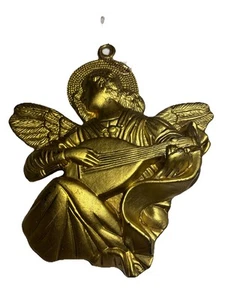 Golden Stunning Angel Blow Mold Ornament 9” L and 8” Wide light Weight - Picture 1 of 8