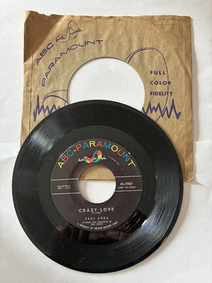 Paul Anka - The Bells Keep Ringing / Crazy Love  1958 EX - Image 1 of 2