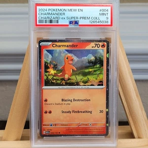 Charmander #004/165 Cosmos Holo PSA 9 Charizard ex Super Premium Collection - Imagen 1 de 2