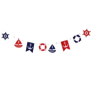 Ocean Colorful Flag Birthday Banner Nautical Decoration - Picture 1 of 12
