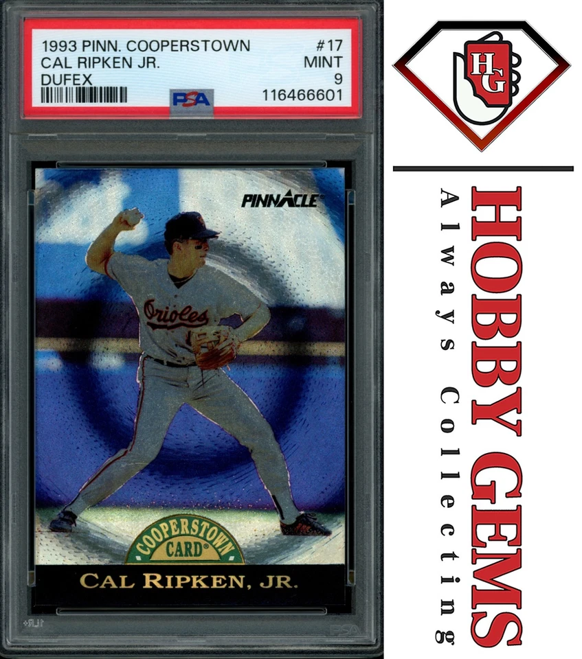 Cal Ripken Jr PSA 9 1993 Pinnacle Cooperstown FX Dufex #17 Print Run 1000 Foto 1 de 2
