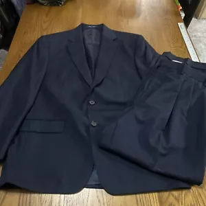 Ralph Lauren RRL per Dillards 100% Lana Gessato 2 Pezzi Tuta Navy Uomo 43R Usato in Ottime Condizioni - Foto 1 di 15