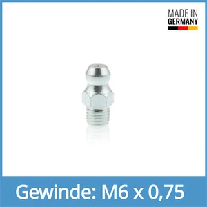 DIN 71412 A (H1) M6 x 0,75 Stahl verzinkt Kegelschmiernippel Schmiernippel - Picture 1 of 1