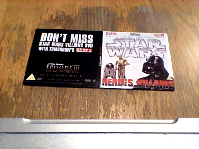 STAR WARS Heroes & Villains UK REG 2 PROMO ONLY 2-Disc Set DVD Anthony Daniels  - Image 1 of 1
