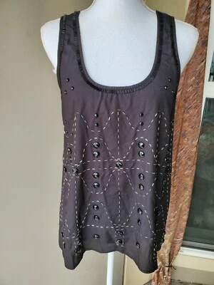 Женская майка Sugar Lips средний размер черная серая с украшением бисером - Изображение 1 из 4