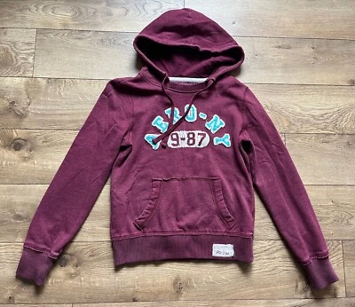 Aeropostale "Aero-NY 9-87" Sudadera con Capucha Algodón Borgoña Talla M Foto 1 de 2