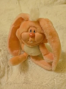 Rare HTF Vintage 1984 EMOTIONS BUNNY RABBIT PLUSH Mattel Vinyl Face Easter Pink - Picture 1 of 12