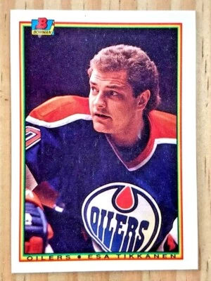 1990-91 BOWMAN ESA TIKKANEN CARD#194 MINT OILERS BLUES DEVILS CANUCKS PANTHERS - Image 1 of 2