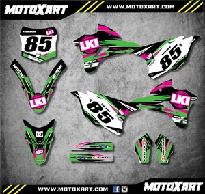 Full Custom Graphic Kit Kawasaki KX 100 DUKE STYLE 2014 - 2018 decals stickers - Bild 1 von 1