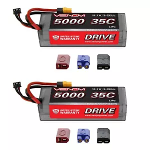 Venom 35C 3S 5000mAh 11,1V LiPo Hardcase RC Akku mit Universal Stecker x2 Packs - Bild 1 von 3