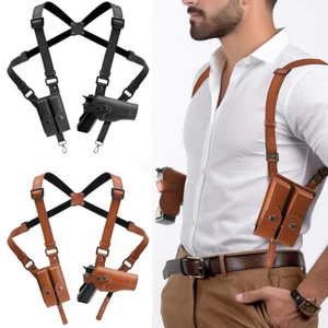 Leather General Vertical Gun Holster Shoulder Holster Adjustable for Right Hand - Picture 1 of 9