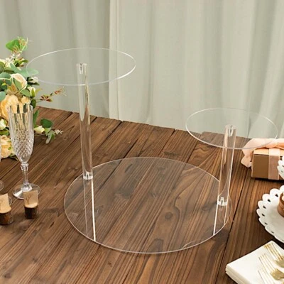 23 in Clear 3 Tier Spiral Plastic CUPCAKE Pedestal Dessert DISPLAY STAND Party - Image 1 of 4