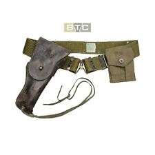 US M1911 Leather 45 Holster, LC-1 Belt & Mag Pouch Set - Original