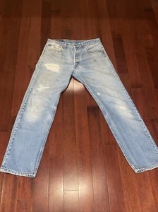 Vintage Distressed Levis 501 XX Made In USA Light Wash 34x34 (Actual 32x30) Fade - Picture 1 of 16