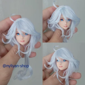 Customed 1/6 White Hair Anime Beauty Girl OB Head Sculpt F 12''PH LD UD Figure - Picture 1 of 4