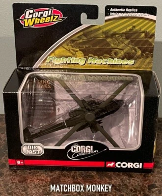 Corgi Wheelz  Fighting Machines AH-64A Apache Helicopter 2005 New MINT - Image 1 of 4