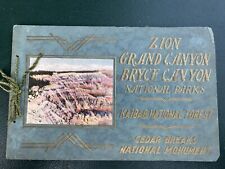 Zion, Grand Canyon, Bryce Canyon National Parks Postcard Booklet. Vintage 1930 +
