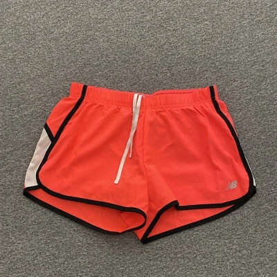 Shorts de corrida New Balance feminino tamanho pequeno rosa/laranja forrado a seco relâmpago - Imagem 1 de 4