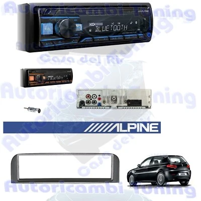 Kit Radio Autoradio ALPINE UTE-200BT + mascherina 1DIN ANTRACITE Alfa 147 - Immagine 1 di 4