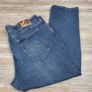 Lee Extreme Motion Jeans Mens 44x29 (42x28) Blue Relaxed Fit Stretch Denim Pants - Picture 1 of 15