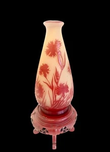 GALLE Art Glass Vase France Art Deco Design Acid Enamel Signed VASE - Picture 1 of 9