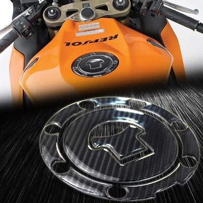 Almohadilla protectora de tapa de combustible de tanque de gasolina de fibra de carbono real para 03+ CB/CBR-1000/600/900 Foto 1 de 4