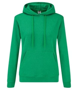 New Ladies Fruit of the Loom Fitted Hoodie. Heather Green in M/12. T2948. - Picture 1 of 3