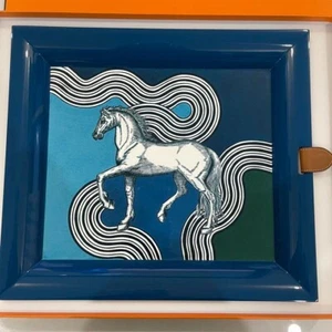 Hermès Art Tray  Lacquered Wood Horse Design 14.4” x 12.6” x 1.4” Unused - Picture 1 of 5