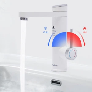 Elektrische LED Wasserhahn Sofort Heizung Durchlauferhitzer Waschbecken Armatur - Bild 1 von 17