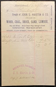 1894 *JOHN S. MARTIN & CO.* MASS. BILLHEAD+NOTABLE: EDWARD DEARBORN KIMBALL! - Picture 1 of 11