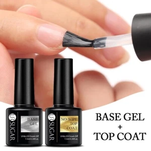 UR SUGAR Soak Off Uv Led Gel Nail Polish - Base And No Wipe Top Coat Kit Set - Picture 1 of 7