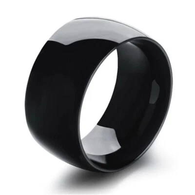 Zense - Bague pour homme en acier de titane noir ZR0164