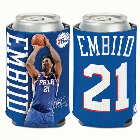 JOEL EMBIID PHILADELPHIA 76ERS SOFT FOAM CAN BOTTLE COOZIE KOOZIE COOLER HOLDER Cover