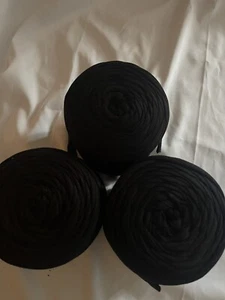 T.shirt Recycled Yarn By Penye Iplik- Crochet Macrame 3x600 gr Black - Picture 1 of 2