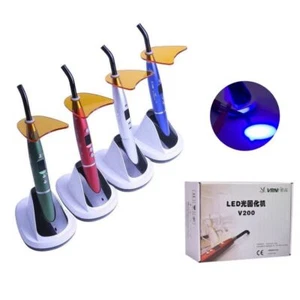 Dental Wireless LED Curing Light Blue Light 2200mW/cm2 Metal Handle V200 Silver - Picture 1 of 10