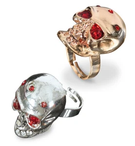 Biker Totenkopf Ring Edelstahl Verstellbar 2 Farben wählbar Silber oder Kupfer - Picture 1 of 3